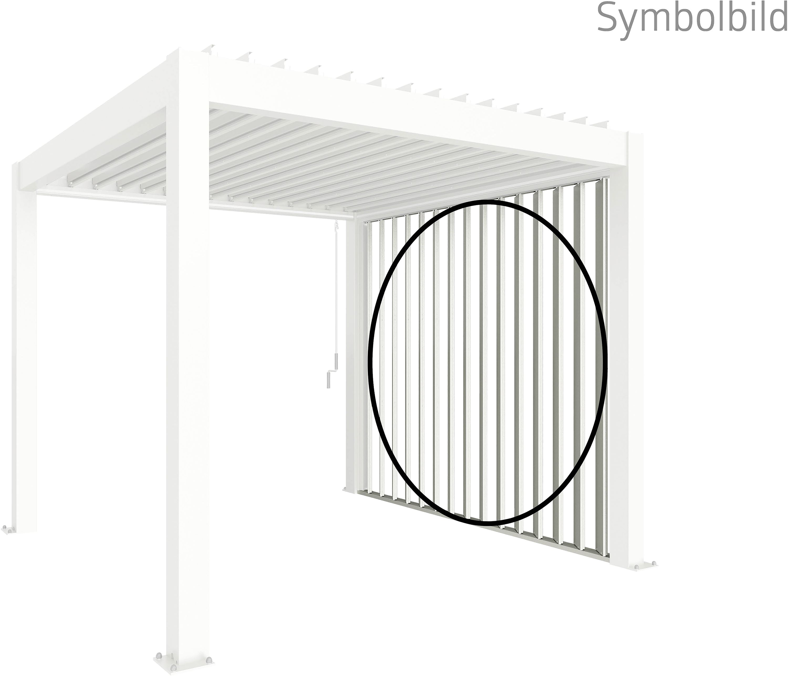 biohort Lamellenseitenwand für Pergola, weiß, 250 cm, B419105