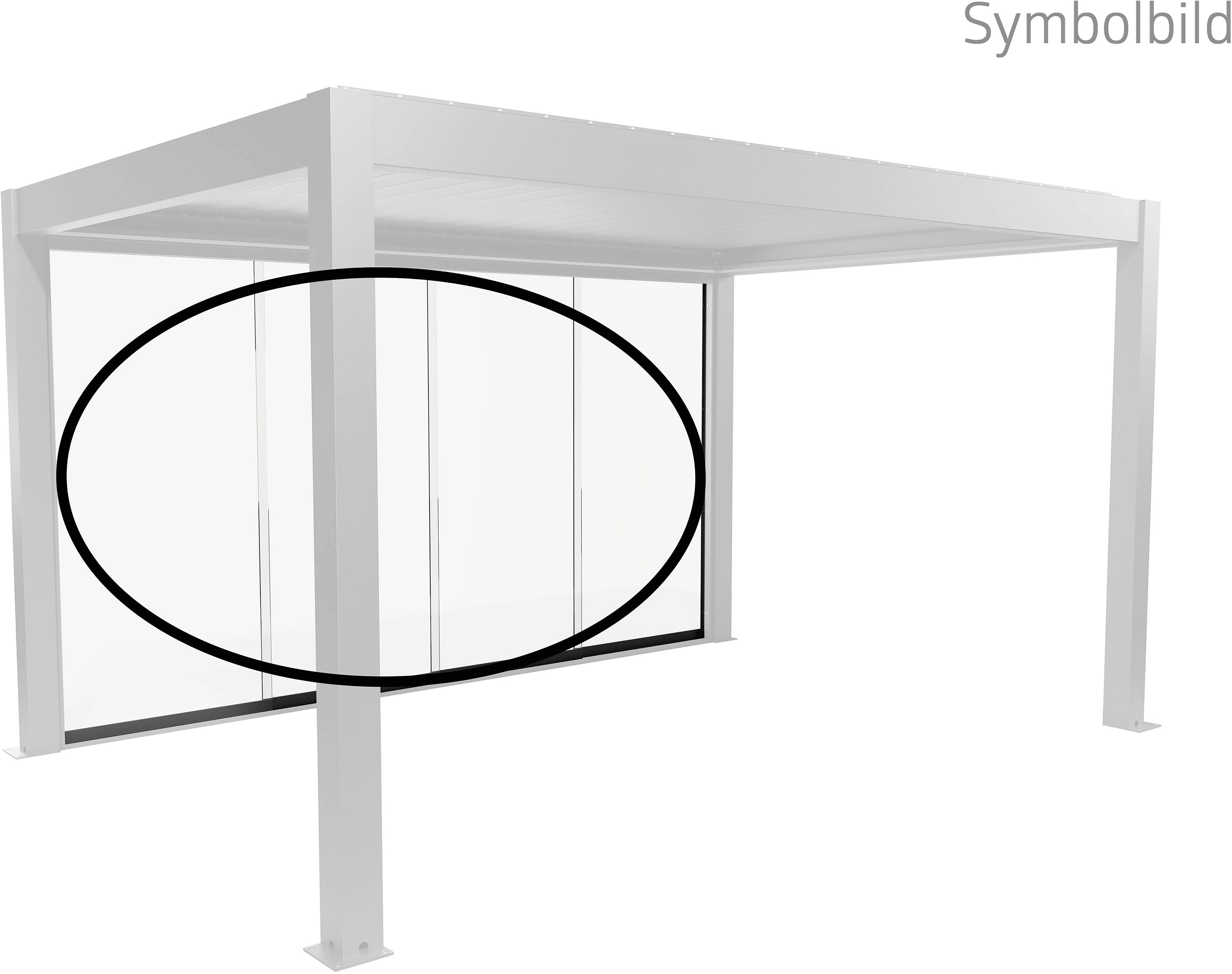 biohort Glasschiebewand für biohort Pergola, quarzgrau-metallic, 550 cm, B489706