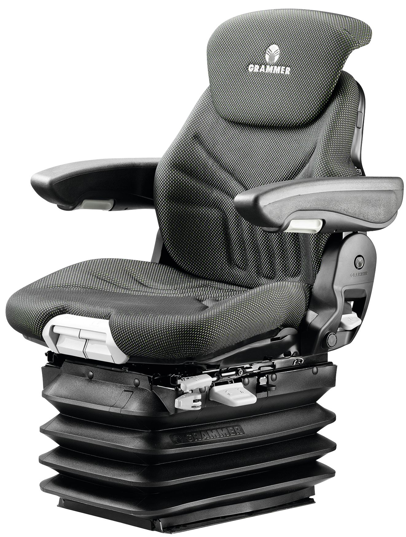Grammer Traktorsitz "Maximo Comfort Plus", mit Sitzheizung, luftgefedert, Stoff, anthrazit/grün/silber