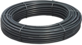 Druckrohr 32 x 3,0 mm, SDR11, 12,5 bar, PE 80, DVGW, 50 m, schwarz; blau