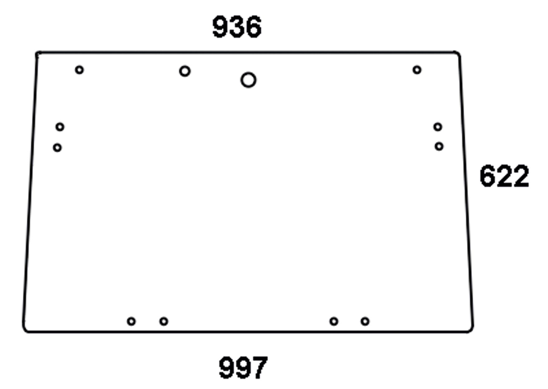 Frontscheibe grün, für Traktor Valtra A, AN, 600, 700, 900