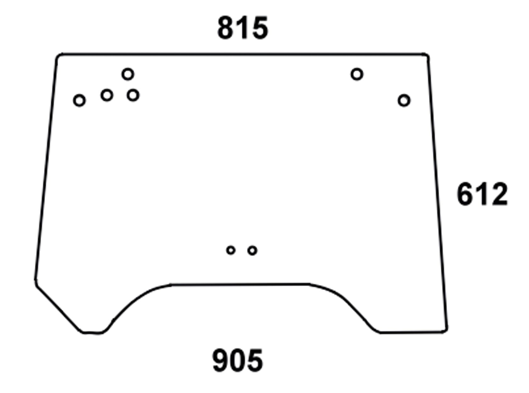 Heckscheibe grün, 6-Loch-Befestigung, für Traktor John Deere 5000 N bis Nr. 008249