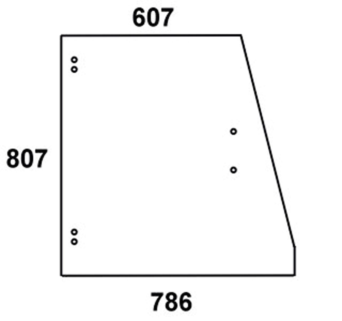 Seitenscheibe vorn rechts, bronze, für Traktor Steyr 8140, 8150, 8160, 8170