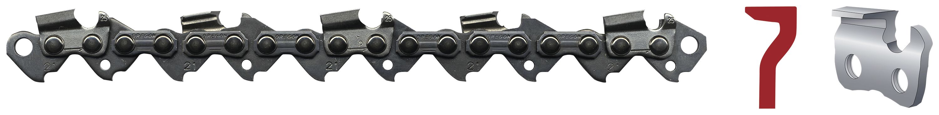 Oregon Sägekette "Super 20 Chisel 20LPX" .325" .050"/1,3 mm, 1.848 Treibglieder, Vollmeißel, Rollenware, 20LPX-100R