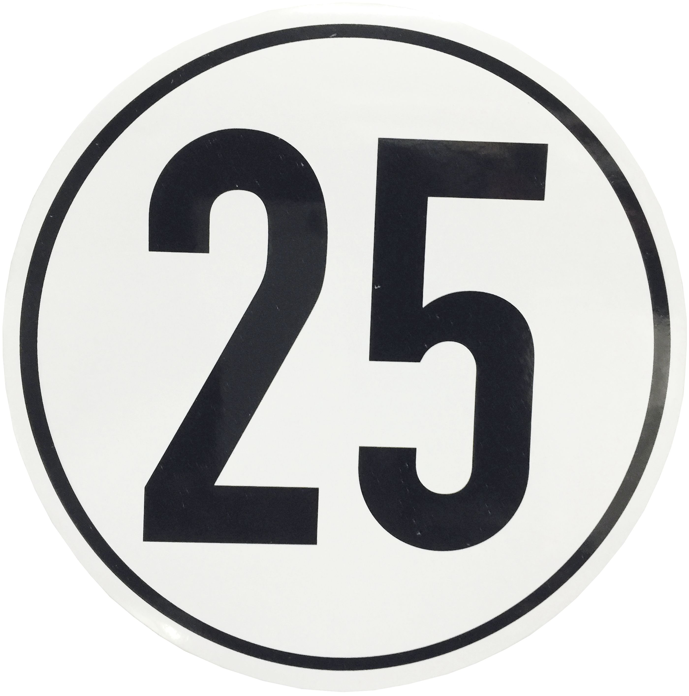 Geschwindigkeitsschild 25 km/h, 200 x 1 mm, Aluminium