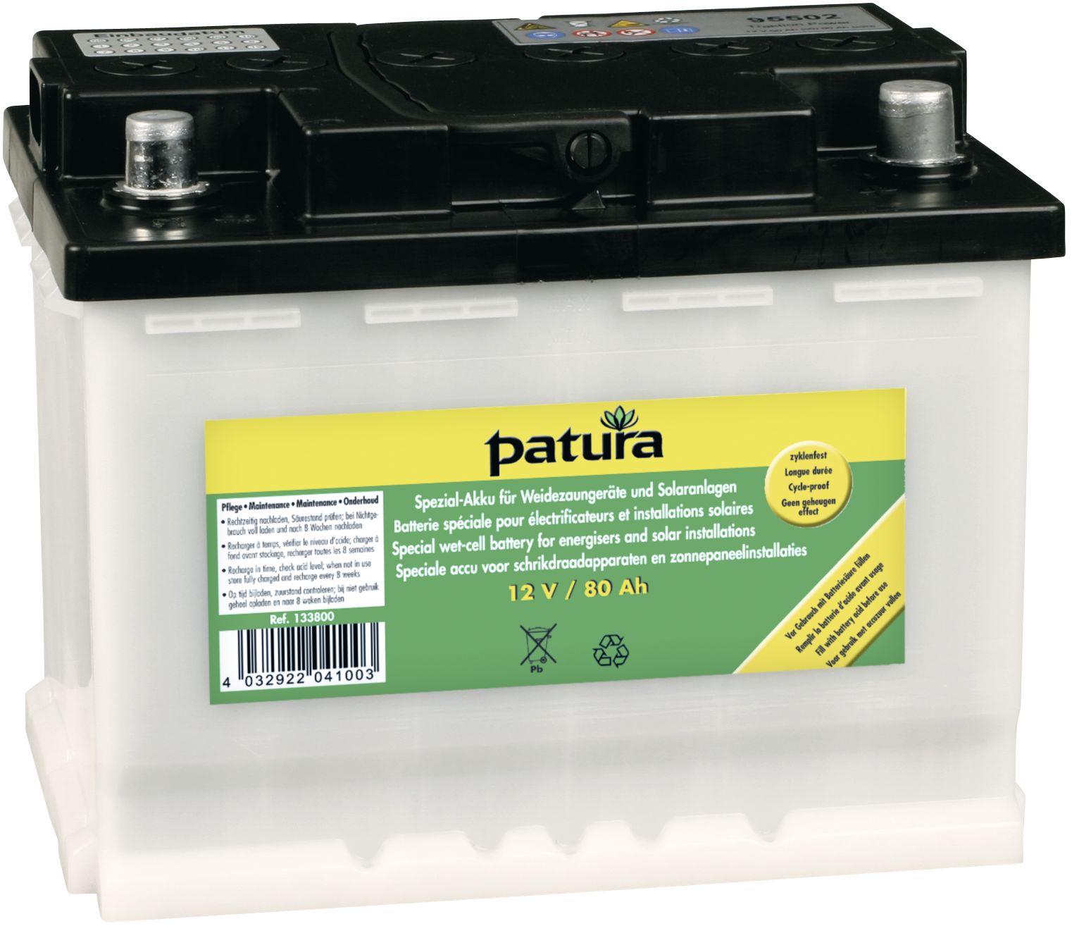Patura Weidezaunbatterie "Spezial" 12 V Blei/Säure, für Weidezaungeräte und Solaranlagen, 133900