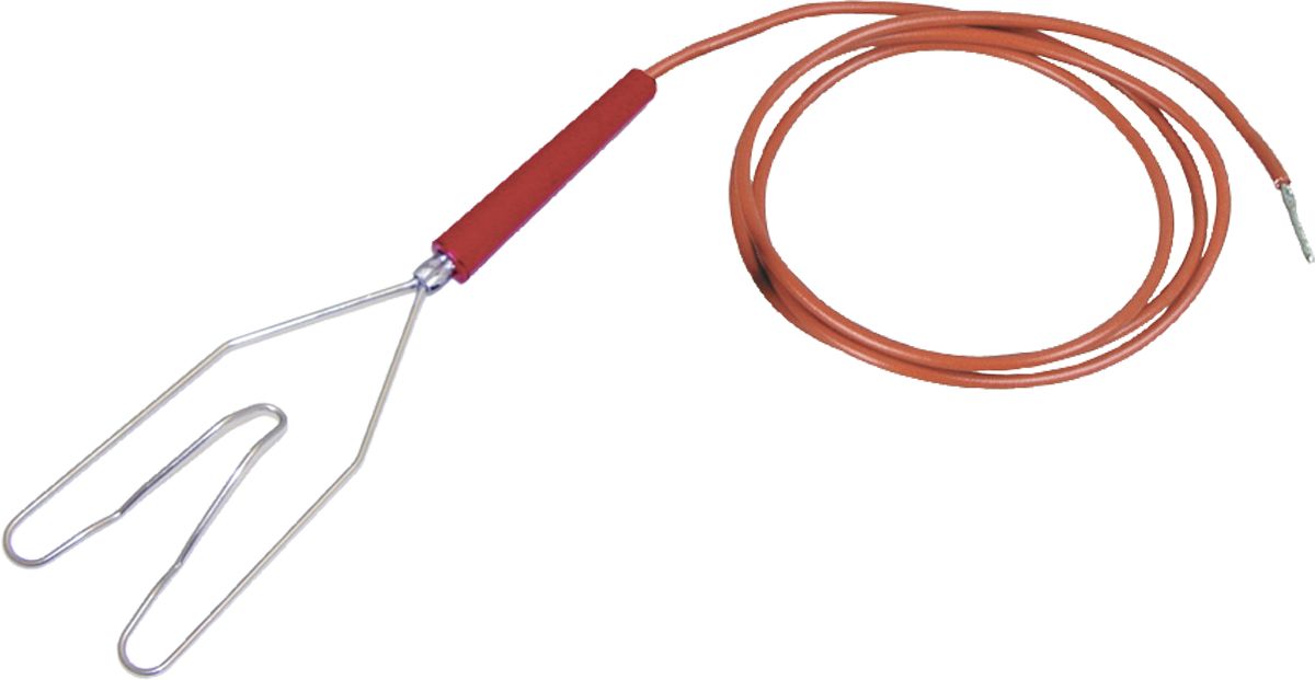 Patura Zaunanschlusskabel für Verbindung Weidezaungerät/Zaun, 3 mm-Stift und Herzklemme für Draht, Litze, Seil, Breitband bis 40 mm, rot, 100211