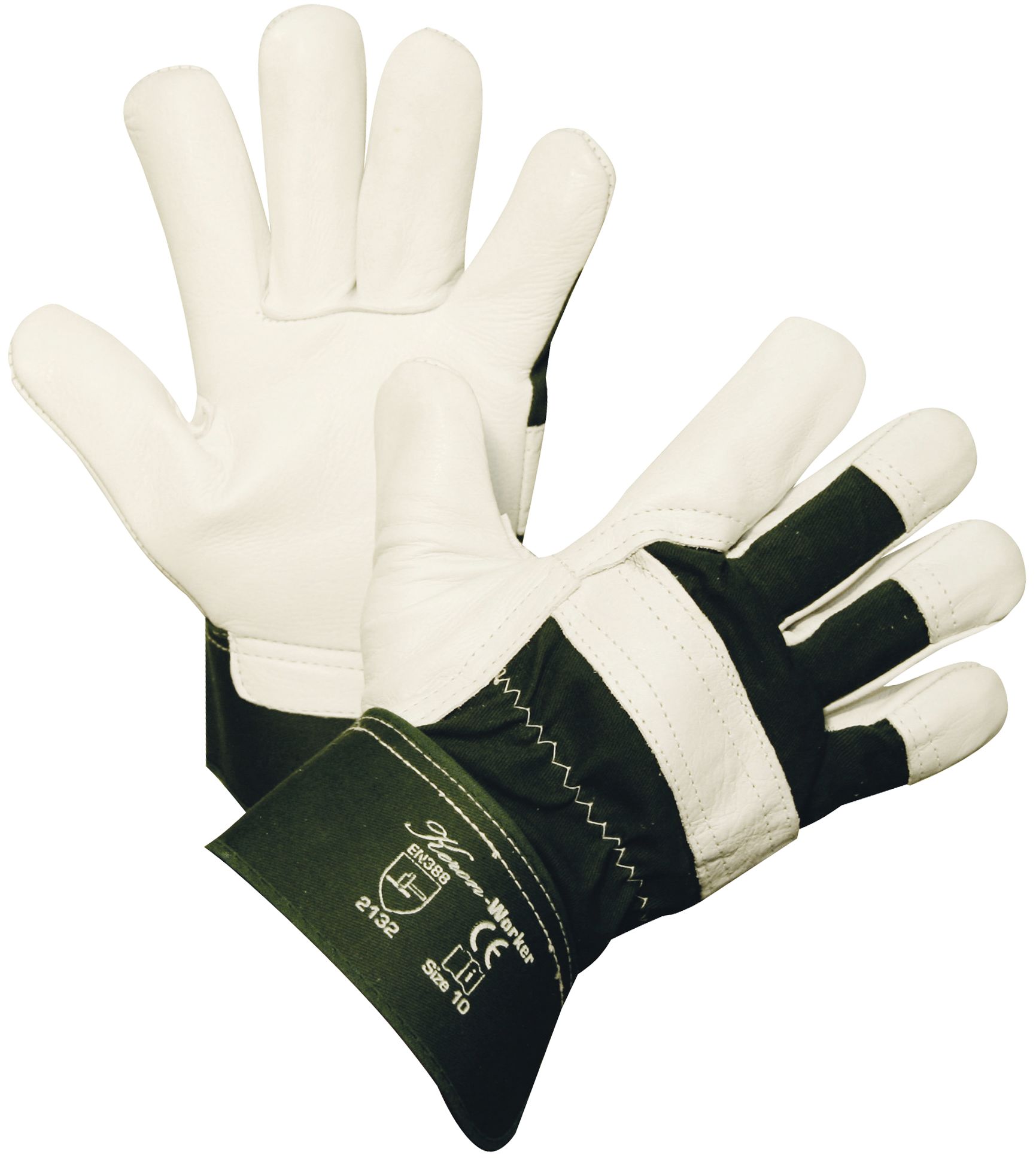 Keron Handschuhe "Worker" Gr. 11, Rindsvolleder in A-Qualität/Baumwolle, 297185
