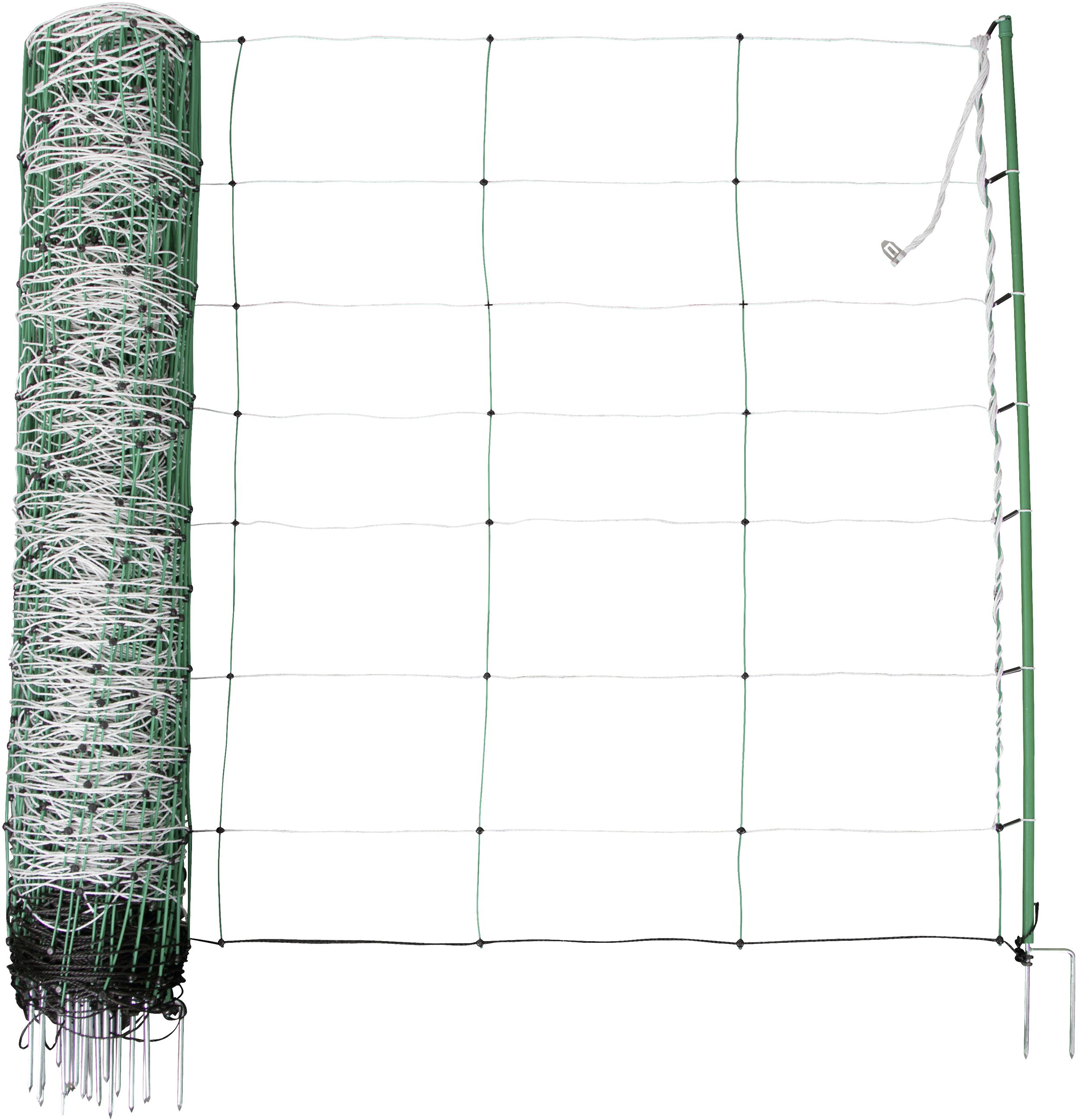 Ako Schafzaun "Titan Net" 90 cm/50 m, grün; weiß, mit Doppelspitze, stromführend, 27326