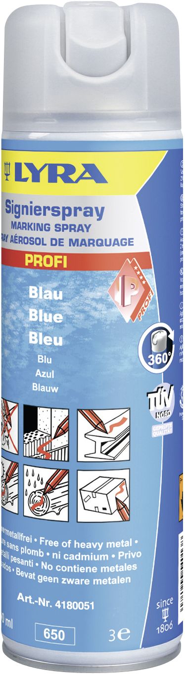 Lyra Markierungsspray blau, 500 ml, für Baum- und Holzmarkierung, 26-2360-7