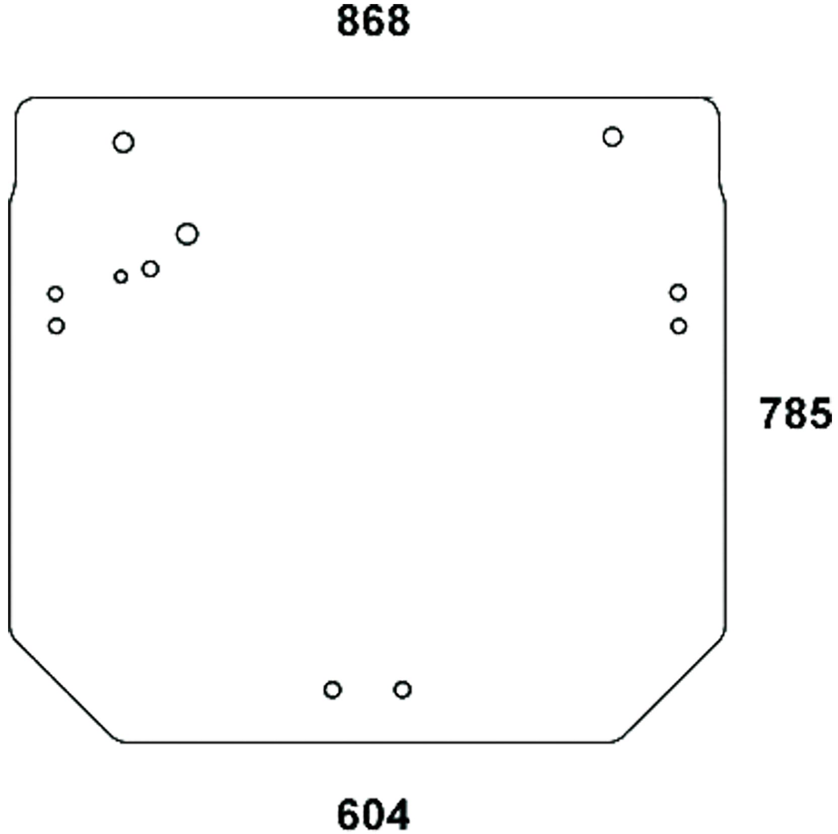 Heckscheibe grün, Motorbefestigung links, 11 Bohrungen, für Traktor John Deere 5000 M/R/RN, 6000 MC/RC