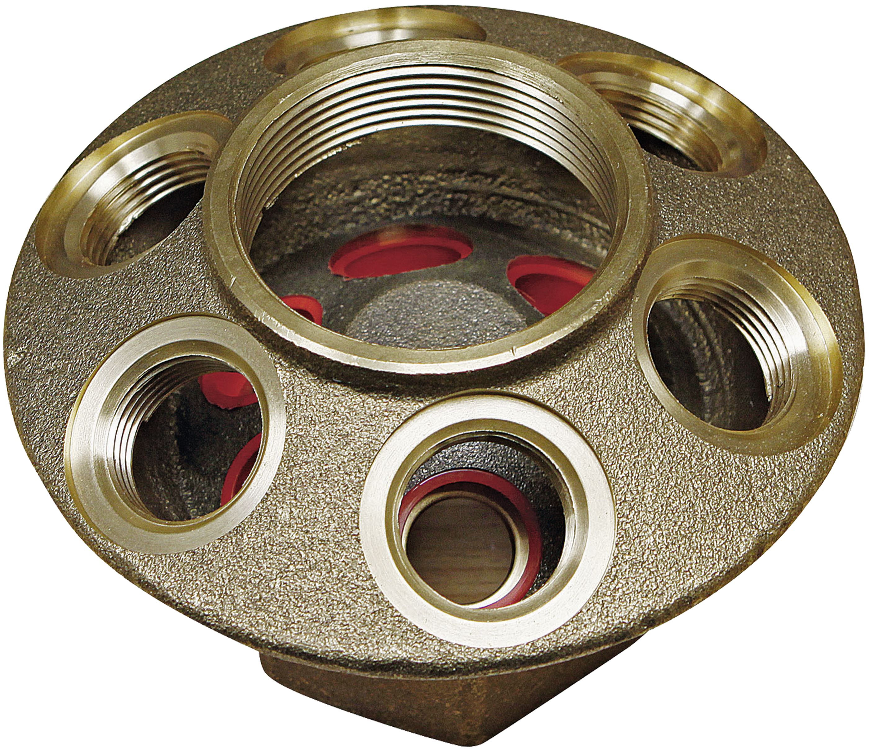 NETAFIM Grundkörper 2" IG, 6 Einsätze, 4,8 – 30 m³/h, Messing, für Druckregulator linear, 31500-002060