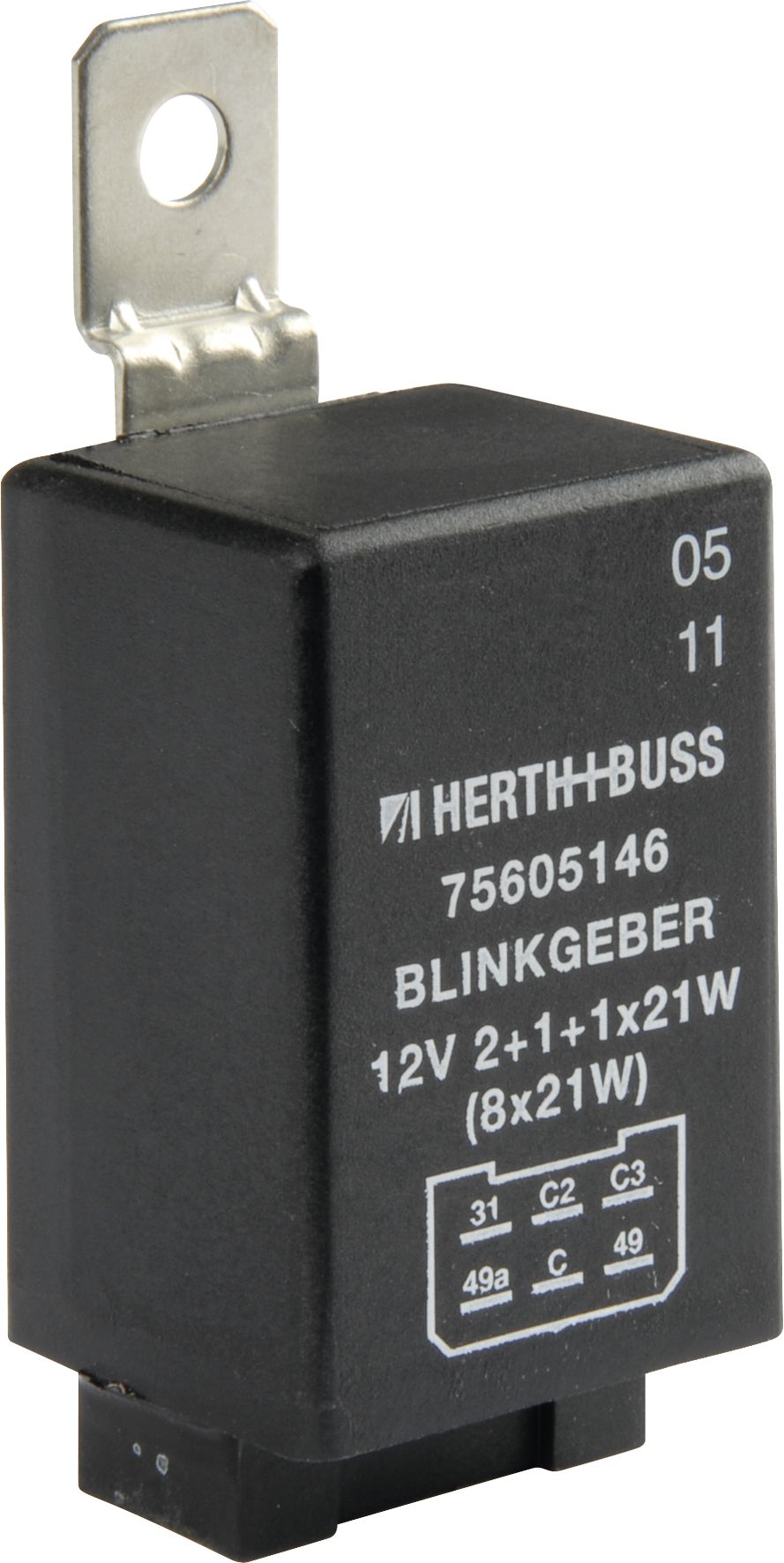 Herth + Buss Blinkgeber 12 V, Anschluss 6 x 3,5 mm, 30 x 79 x 35 mm, 75 605 146