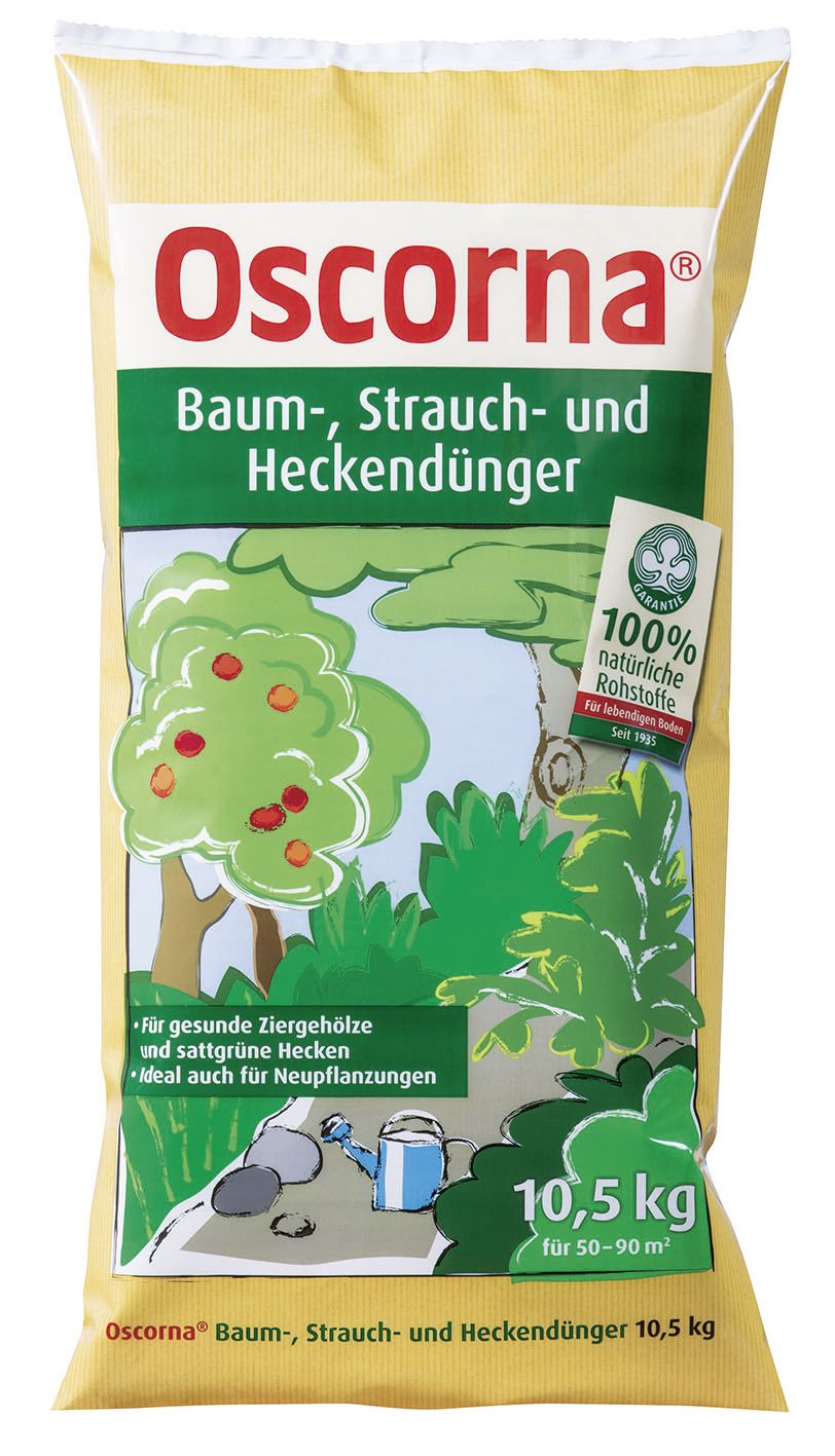 Oscorna Baum Strauch und Heckendünger NPK 6+4+0.5 10,5 kg Sack Pulver