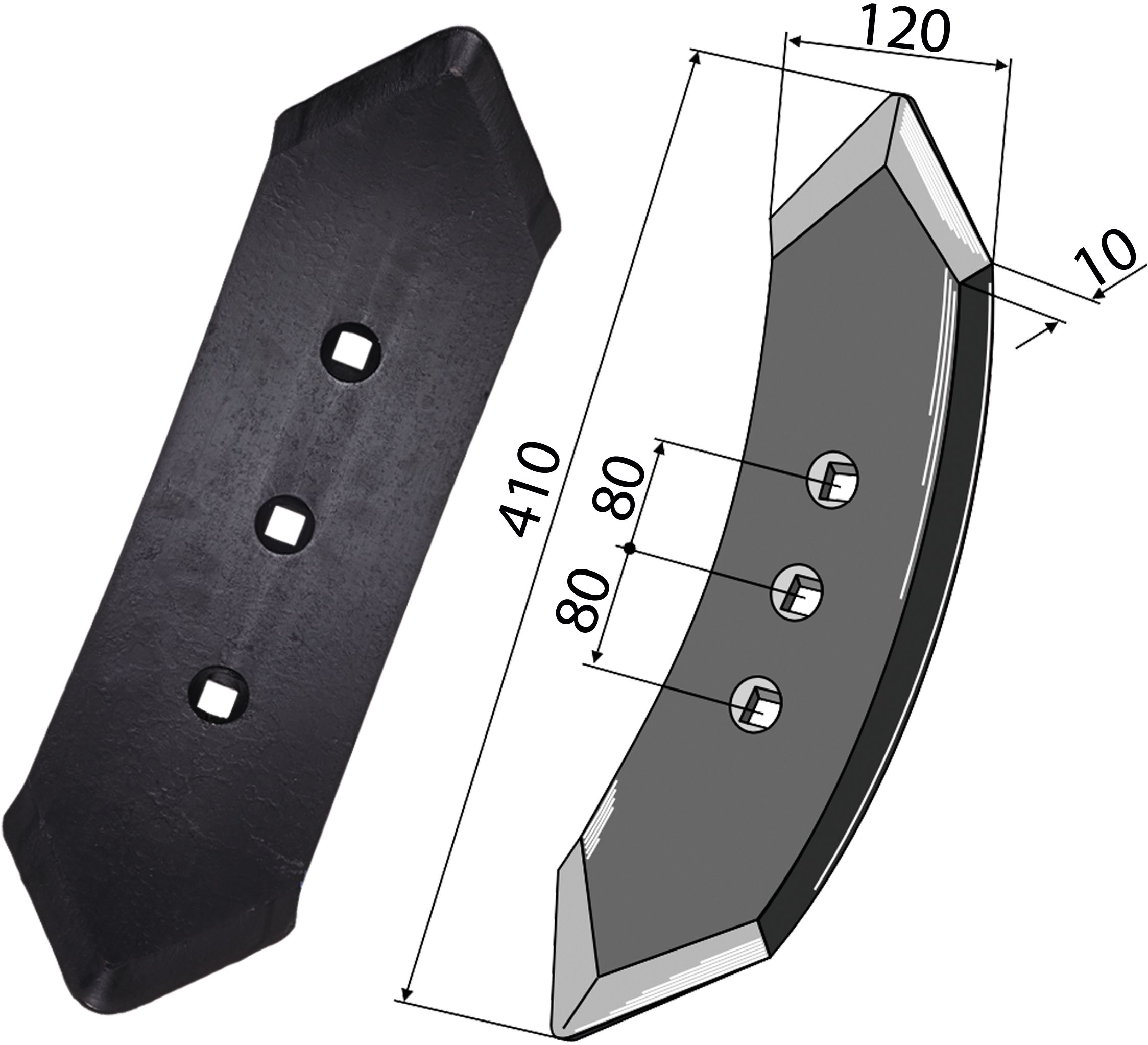 Industriehof Vorschar 410 x 120 mm, für Grubberstiel Dal-Bo, 101.IND-181