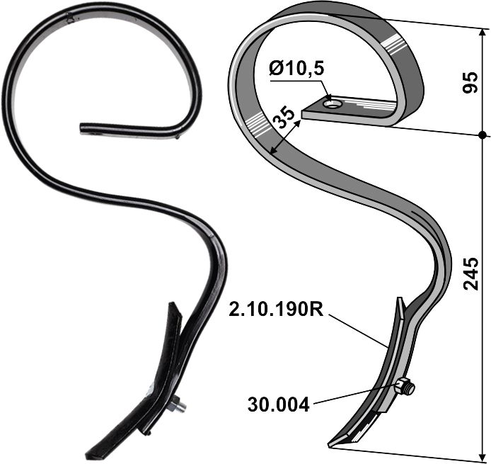Industriehof Garezinken 340 x 8 mm, für Rau, 2.1019R