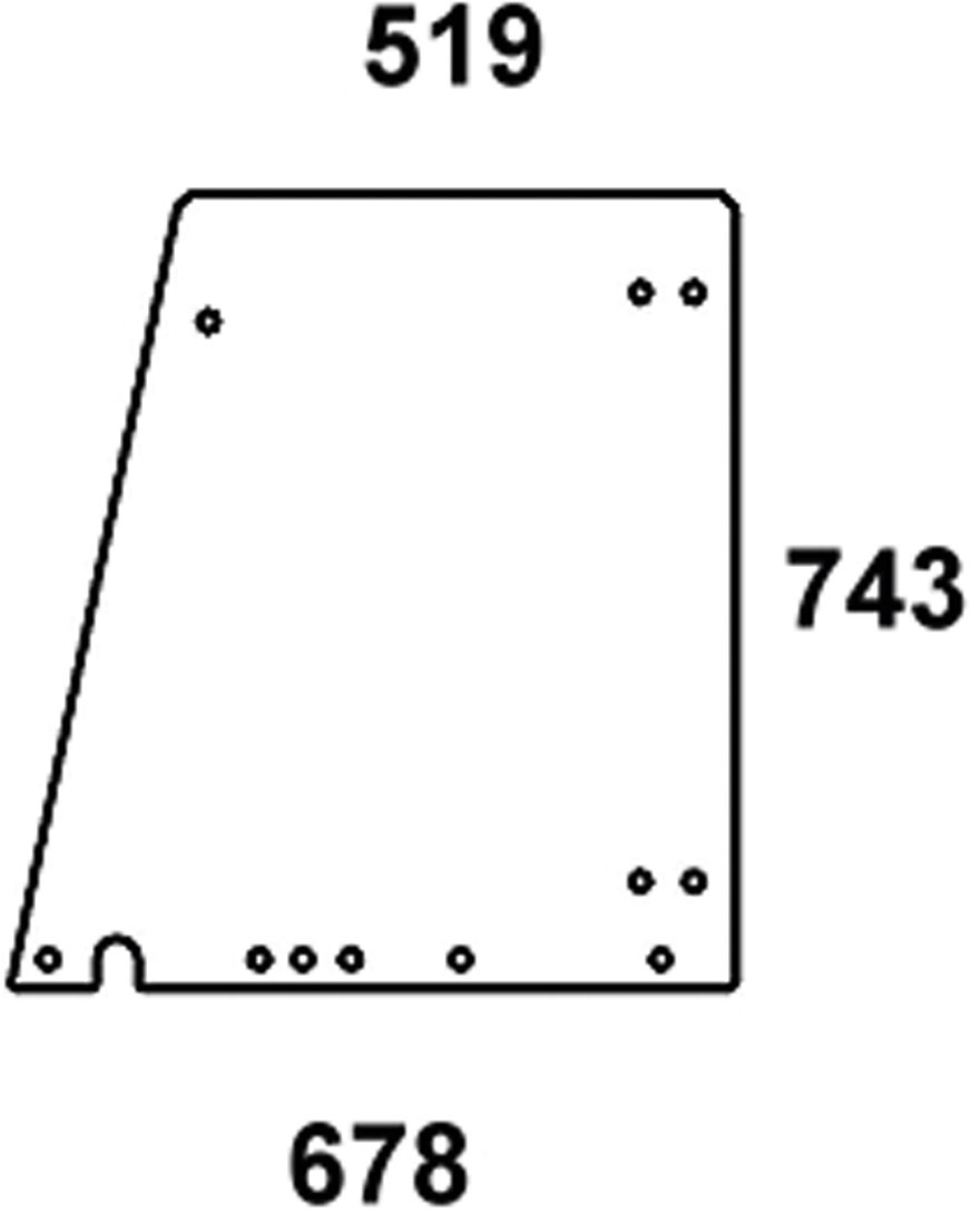 Türscheibe, grün, oben links/rechts, bis Kabine 3462 für Farmer bis Nr. 3462