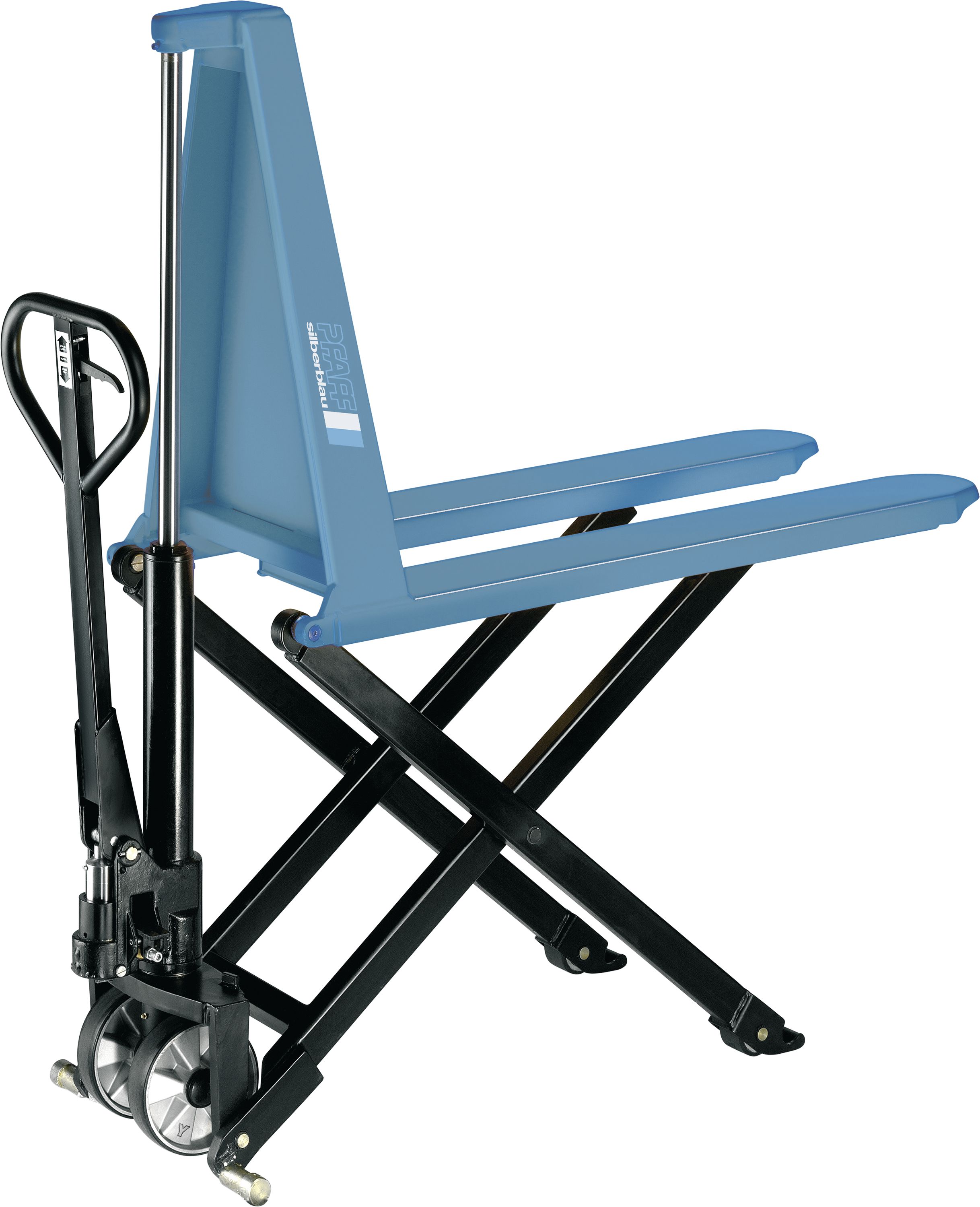 Pfaff Silberblau Scherenhubwagen "HU HS 10B" 1,0 t, Länge Gabelzinken 1.170 mm, N26600020