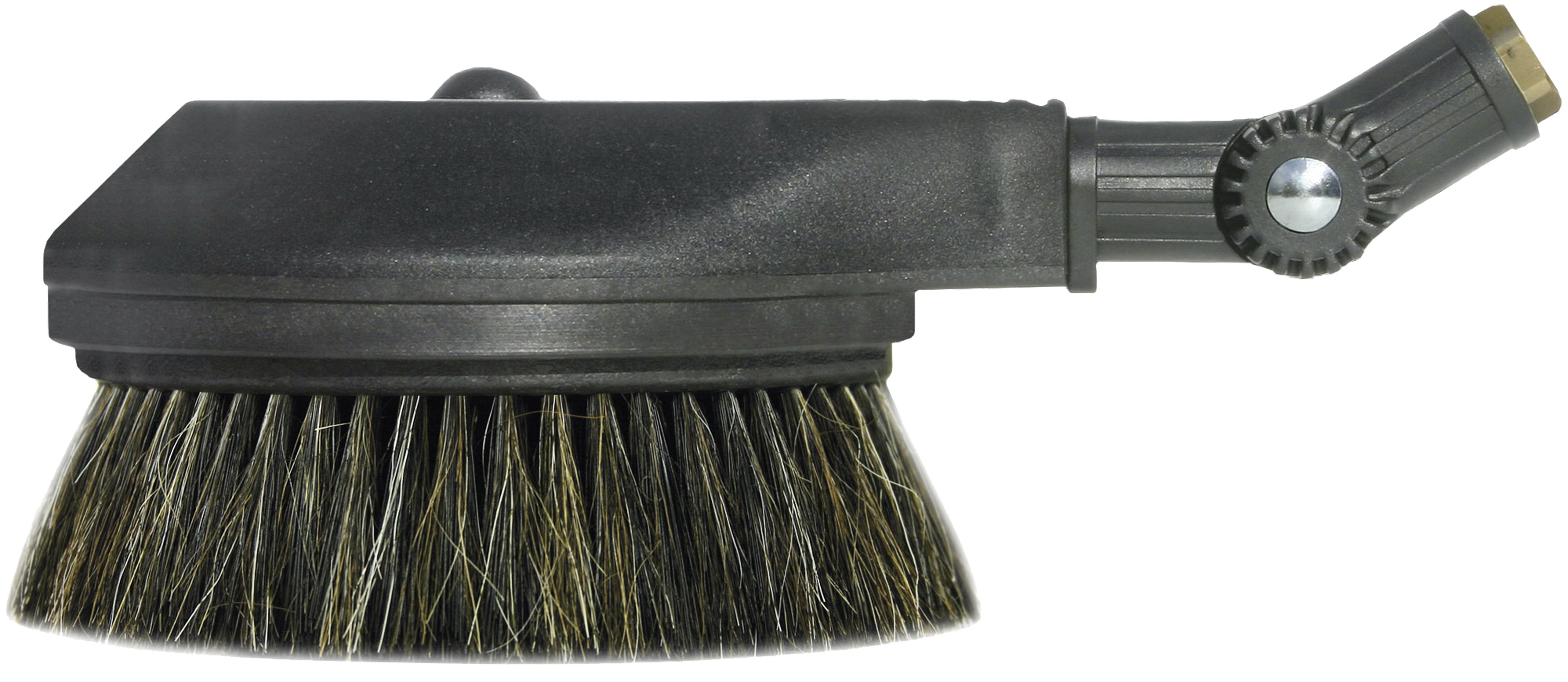 Waschbürste Ø 160 mm rotierend mit Gelenk, 1/4" IG, Borstenbesatz Roßhaar