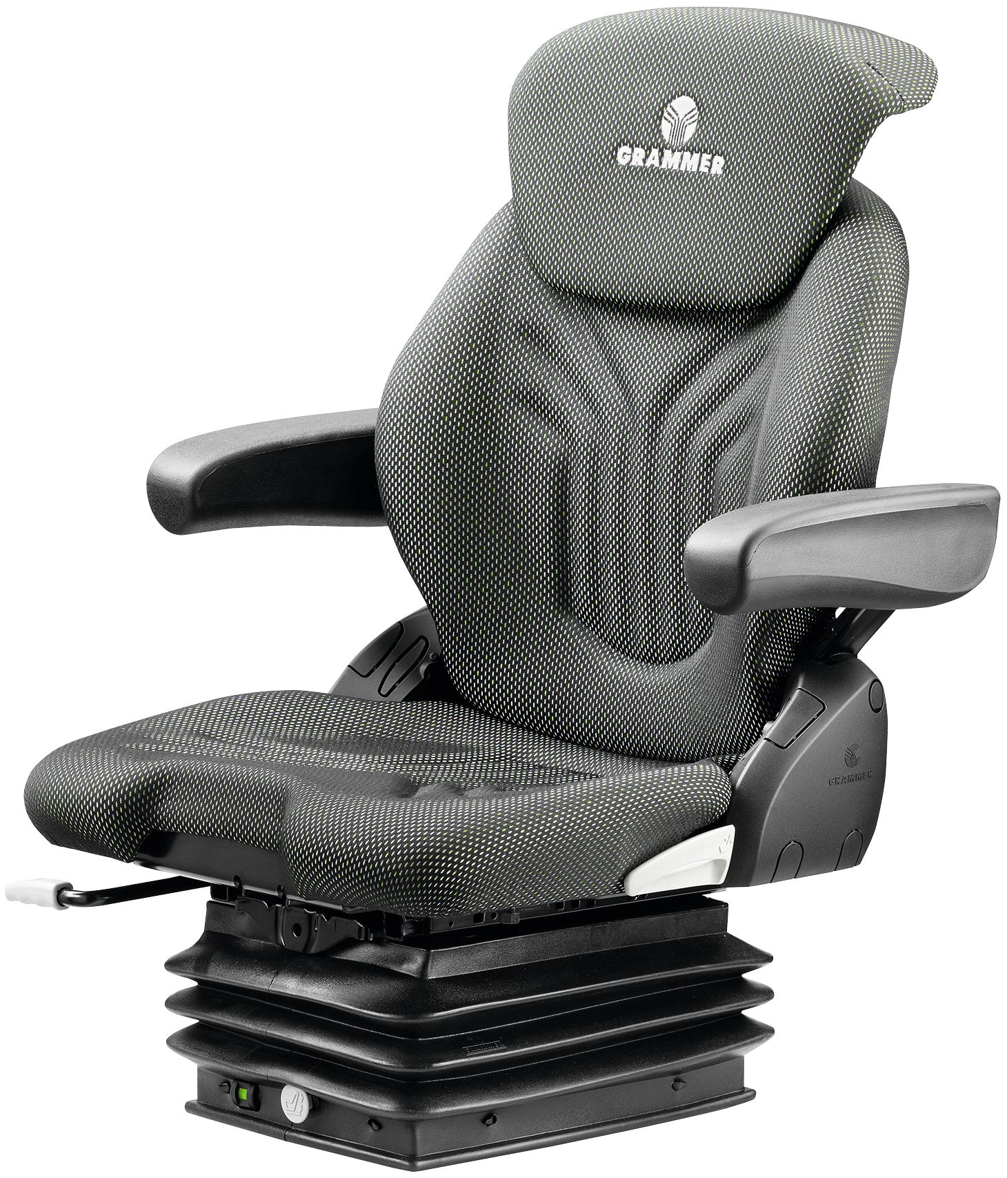 Grammer Traktorsitz "Compacto Comfort M", luftgefedert, Stoff, anthrazit/grün/silber