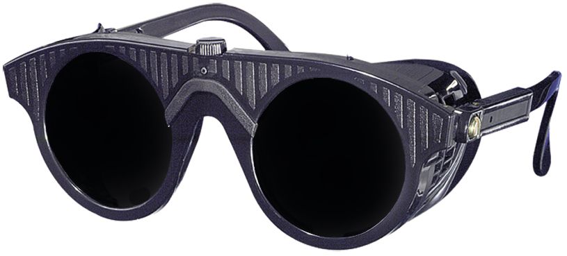Schweißbrille Nylon mit Steg und seitlichem Blendschutz, Schutzstufe DIN 5, zum Schweißen