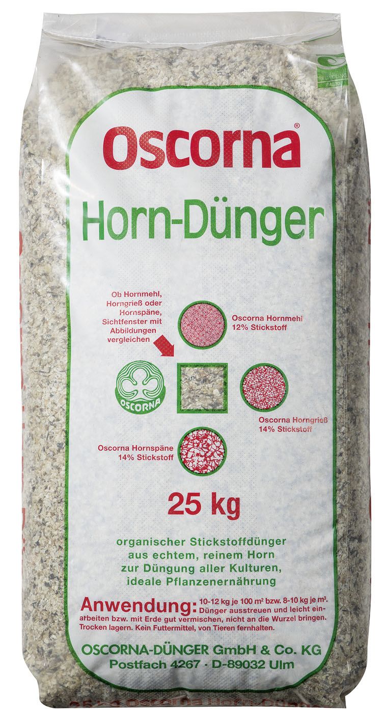 Oscorna Hornspäne Horngries organischer Stickstoffdünger 25 kg Sack Grieß