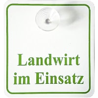 Hinweisschild LANDWIRT IM EINSATZ mit Saugnapf B x H 120 x 130 mm günstig  online kaufen