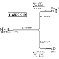 Anschlusskabel 8,8 m 13-polig; 5-polig; 2-polig, 2 x DC je 6,0 m, DIN ISO  11446, 12 V günstig online kaufen