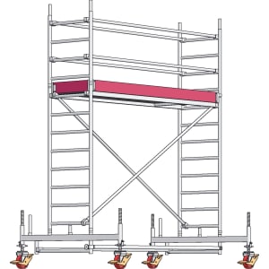 Layher UNI Standard Alu-Fahrgerüst P2 Arbeitshöhe 4,35 m