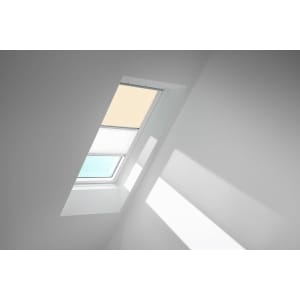 VELUX Dachfenster Rollo Verdunkelungsrollo Duo DFD SK06 1085S hellbeige, Schiene alu 114x118cm