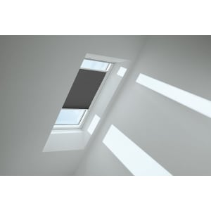 VELUX Plissee FHL U04 1274SWL graphit, Schiene weiß 134x98cm