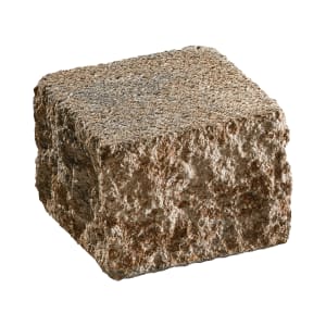 casafino Gartenmauer Beton Bruchsteinmauer muschelkalk-nuanciert, Halb-Endelement-Abdeckstein, 15 x 15 x 12 cm