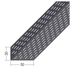 Protektor Lüftungswinkel beidseitige Rechtecklochung Alu schwarz 30 x 50 mm
