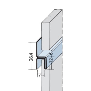 Protektor Fugen-h-Profil horizontal Alu schwarz 7 mm