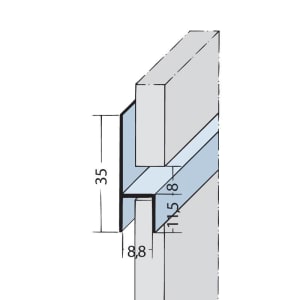 Protektor Fugen-h-Profil horizontal Alu EV1
