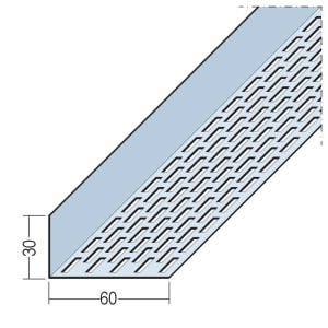 Protektor Lüftungswinkel einseitige Rechtecklochung Alu 30 x 60 mm