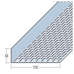 Protektor Lüftungswinkel einseitige Rechtecklochung Alu 30 x 100 mm