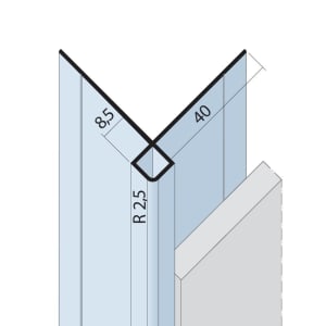 Protektor Kantenprofil ohne Schnittkantenüberdeckung Alu 8,5 mm