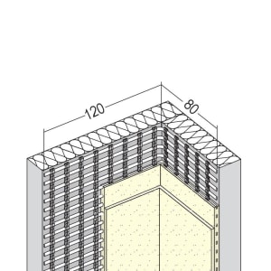 Protektor Panzergewebewinkel für Wärmedämmung 120 x 80 mm