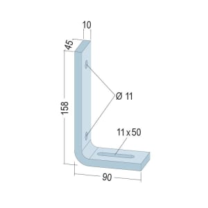Protektor Montagewandwinkel 158 x 90 x 45 mm