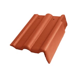 Braas Frankfurter Pfanne Protegon Seidenmatt Giebelstein rechts 88 mm Klassischrot