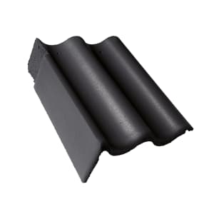 Braas Harzer Pfanne Big Star Matt Giebelstein links 88 mm Schiefergrau