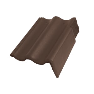 Braas Harzer Pfanne Star Matt Giebelstein rechts 110 mm Dunkelbraun