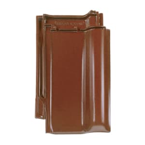 Braas Rubin 13V Flachdachpfanne Seidenmatt Kastanie