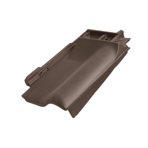 Braas Rubin 11V (H) Matt Firstanschluss Ortgangziegel rechts Dunkelbraun