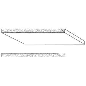 Rigips Faltelement Kartonummantelte Kante, verleimt, RB 12,5 mm, 301-400 mm breit, 1 x V-Fräsung 90 Grad von der Rückseite