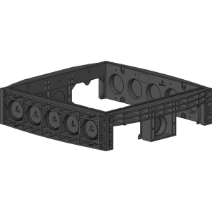 Rahmen für Kabelschacht EK 328, Höhe 220 mm, Rohreinführung Stirnseite 3x110 mm