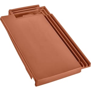 Erlus Ergoldsbacher Level Rundschnitt Ortgangziegel links/Doppelwulst-Set Sintergrau