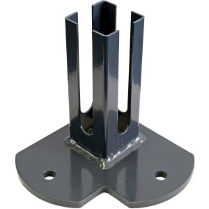 Fußplatte für Profilrohrpfahl 60x60 mm, verzinkt/Anthrazit, 155x155x100 mm