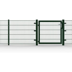MultiTor 1-flügelig mit Doppelstabmattenfüllung grün 100 x 100 cm